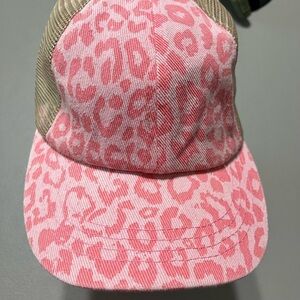 Women's Pink and Leopard Print Baseball Cap Ponytail Trucker Hat Adjustable